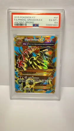Pokemon Primal Groudon EX Full Art Ultra Rare Holo 97/98 Ancient Origins PSA 6.5 - Image 1