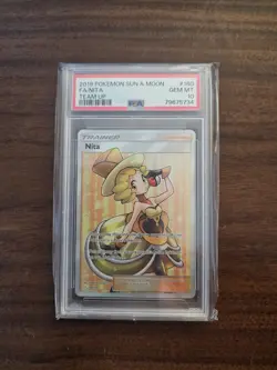 Pokemon Nita TCG Full Art Ultra Rare Card SM Team Up 180/181 PSA 10 - Image 1