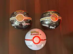 3x Pokemon TCG Pokeball Tins (2) H24 + (1) A24 New Sealed 3 Pack Each - Image 1