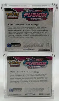 Lot fo (2) Pokemon TCG SWSH Fusion Strike Booster Boxes w/Acrylic - Image 4