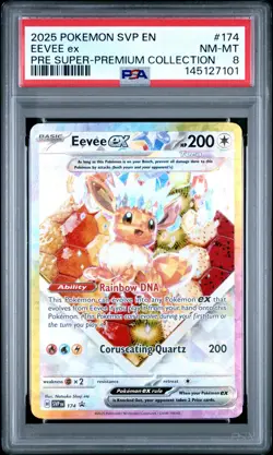 2025 POKEMON SVP EN-SV BLACK STAR PROMO #174 EEVEE EX PSA 8 - Image 1