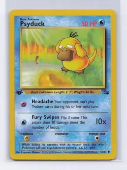 Psyduck 53/62 Common Fossil Pokemon 1st Edition Lightly Played - Image 1