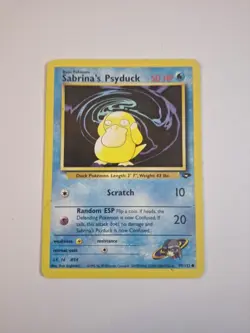 Pokemon TCG Sabrina's Psyduck Gym Challenge Unlimited 99/132 Heavily Palyed - Image 1
