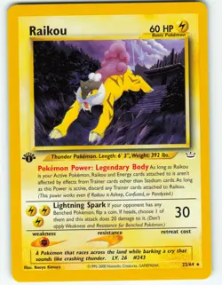 Raikou - 1st Edition - 22/64 Neo Revelation - WOTC - Pokemon TCG - 2000 - Image 1