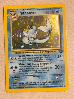 Pokemon TCG Vaporeon Jungle Holo Rare 12/64 80 HP Stage 1 Water Nintendo 1999 - Image 3