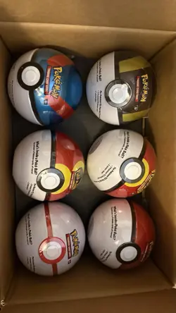 6 x Pokemon TCG Pokeball Tins - 18 Booster Packs Factory Sealed Costco Confirmed - Image 1