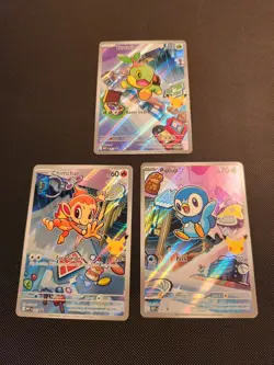 Pokemon TCG Chimchar Turtwig Piplup First Partner Illustration Collection Promo - Image 1