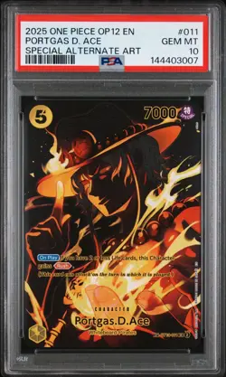2025 One Piece OP12 Portgas D. Ace Special Alternate Art #011 PSA 10 - Image 1