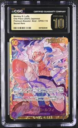 CGC 10 Pristine ONE PIECE MONKEY D. LUFFY OP05-119 SEC Premium Booster 2024 - Image 1