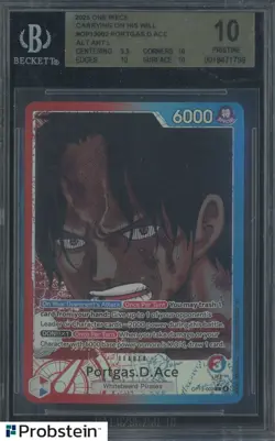 2025 One Piece Carrying on His Will #002 Portgas.D.Ace BGS 10 PRISTINE - Image 1
