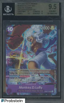 2025 One Piece Promos English Version 2nd Anniversary Set Monkey D Luffy BGS 9.5 - Image 1