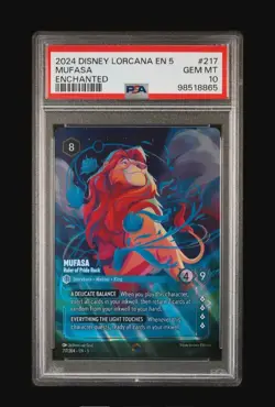 Disney Lorcana EN 5 Mufasa - Ruler of Pride Rock Enchanted Holo PSA 10 217/204 - Image 2