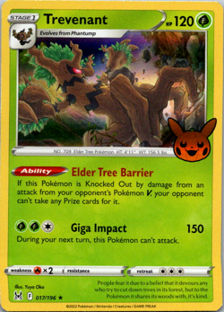 2022 Trevenant Trick Or Trade Holo Rare Pokemon Card Pokemon TCG 017/196 NM - Image 1