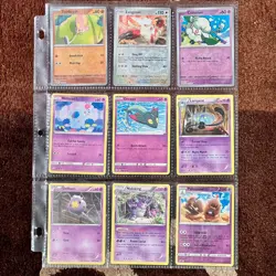 Lot of 134 Assorted Pokemon Trading Cards in Binder Sleeves + EX Chip - Image 5