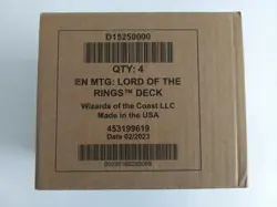MAGIC THE GATHERING LORD OF THE RINGS COMMANDER DECK CASE OF 4 - FACTORY SEALED! - Image 1