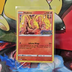 Moltres SWSH185 Stamped Brilliant Stars Pokemon Card TCG NM+ Black Star Promo - Image 1