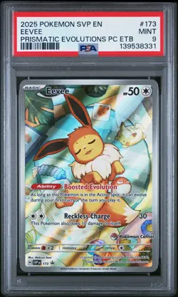 POKEMON EEVEE POKEMON CENTER Prismatic Evolutions Promo 173 PSA 9 MINT - Image 1