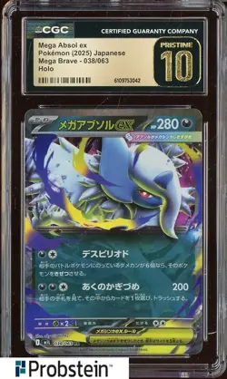 2025 Pokemon Japanese Mega Brave 038/063 Mega Absol ex Holo CGC 10 PRISTINE - Image 1