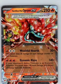 Hearthflame Mask Ogerpon ex 17/131 2025 SV Prismatic Evolutions Holo Double Rare - Image 1