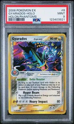2006 POKEMON EX HOLON PHANTOMS #8 GYARADOS-HOLO PSA 9 - Image 1