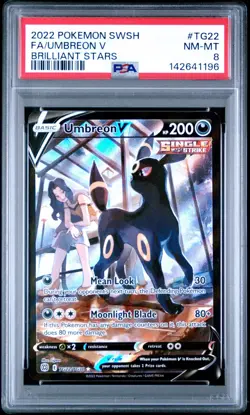 Pokemon Umbreon V TG22/TG30 Swsh09: Brilliant Stars Trainer Gallery Holo PSA 8 - Image 1