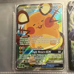 Pokemon TCG Dedenne GX 195A/214 Alternate Art Promo Full Art GX Holo Card - Image 1