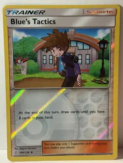 Blue's Tactics Reverse Holo 188/236 SM - Unified Minds NM Pokemon Fast Ship - Image 1