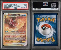 POKEMON 2023 CROWN ZENITH ORIGIN FORME PALKIA VSTAR SECRET FULL ART GG67 PSA 9 - Image 1