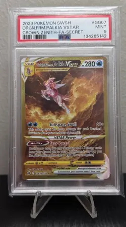POKEMON 2023 CROWN ZENITH ORIGIN FORME PALKIA VSTAR SECRET FULL ART GG67 PSA 9 - Image 2