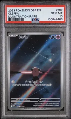 Pokemon Cleffa SV03: Obsidian Flames 202/197 Illustration Rare Holo PSA 10 - Image 1