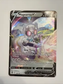 Pokemon TCG • Magearna V 128/195 • Sword & Shield Silver Tempest Holo Ultra Rare - Image 1