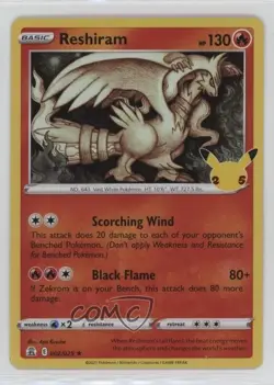 Reshiram Holo Pokemon Celebrations #002 - Image 1