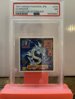 PSA 7 1997 AMADA POKEMON JAPANESE GYARADOS STICKER COLLECTION KAI #333 - Image 1