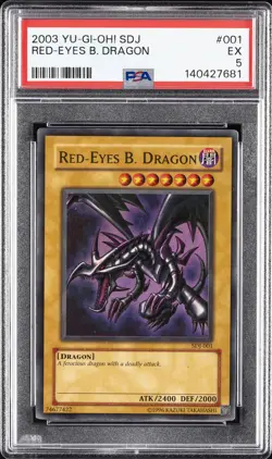 2003 YU-GI-OH! STARTER DECK: JOEY #001 RED-EYES B. DRAGON PSA 5 - Image 1