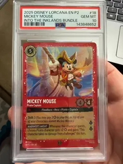2025 DISNEY LORCANA EN P2-PROMO #18 MICKEY MOUSE - PIRATE CAPTAIN PSA 10 - Image 1