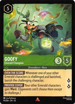 Goofy Emerald Champion 91/204 Whispers in the Well Disney Lorcana - Image 1