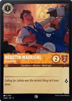 1/204 AGUSTIN MADRIGAL CLUMSY DAD URSULAS RETURN COMMON DISNEY LORCANA CARD - Image 1