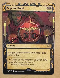 MTG Sign In Blood (Showcase) Card, Strixhaven - Image 1