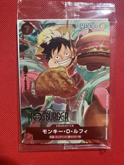 Monkey D. Luffy ONE PIECE Card Japan P-080 Promo Mos Burger Promo Sealed - Image 2