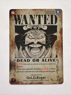 Gol D Roger Wanted Poster Manga OP13 One Piece Card English OP09-118 SP Carrying - Image 1