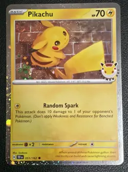 Pokemon Day 2026 Pikachu Promo Card *Top Right Corner Swirl - Image 1
