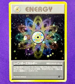 Rainbow Energy | Team Rocket 1997 Pokemon Card Japanese Holo WOTC Old Back | DMG - Image 1