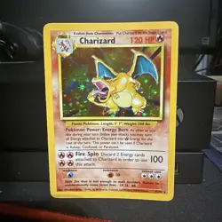 Pokemon Charizard 4/102 Holo Rare Base Set 120 HP Stage 2 Pokemon TCG Card - Image 1
