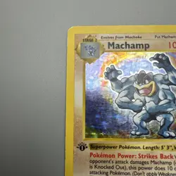 Machamp 1999 Pokemon 1st Edition Shadowless Base Set Holo 8/102 Ultra Rare Card - Image 4