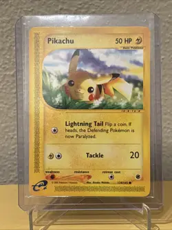 Pokemon 2002 Expedition Base Set #124/165 Pikachu Card - Image 1