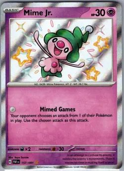 Mime Jr. 157/091 SV: Paldean Fates - Pokemon Card - NM - Image 1
