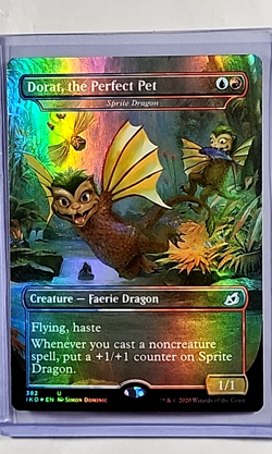 MTG Magic the Gathering IKO Ikoria Borderless Foil #382 Dorat the Perfect Pet LP - Image 1