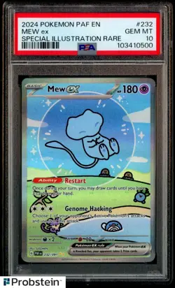 2024 Pokemon PAF EN Paldean Fates Special Illustration Rare #232 Mew ex PSA 10 - Image 1