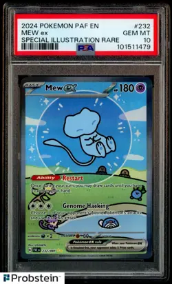 2024 Pokemon PAF EN Paldean Fates Special Illustration Rare #232 Mew ex PSA 10 - Image 1