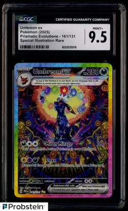 2025 Pokemon PRE EN Prismatic Evolutions Umbreon EX SIR 161/131 CGC 9.5 MINT+ - Image 1